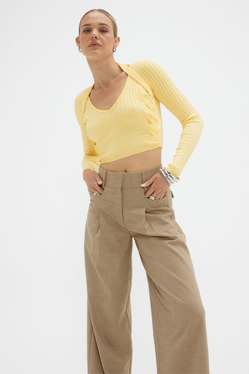Sovere Studio women's Clothing Sydney Intwine knit Top Yellow
