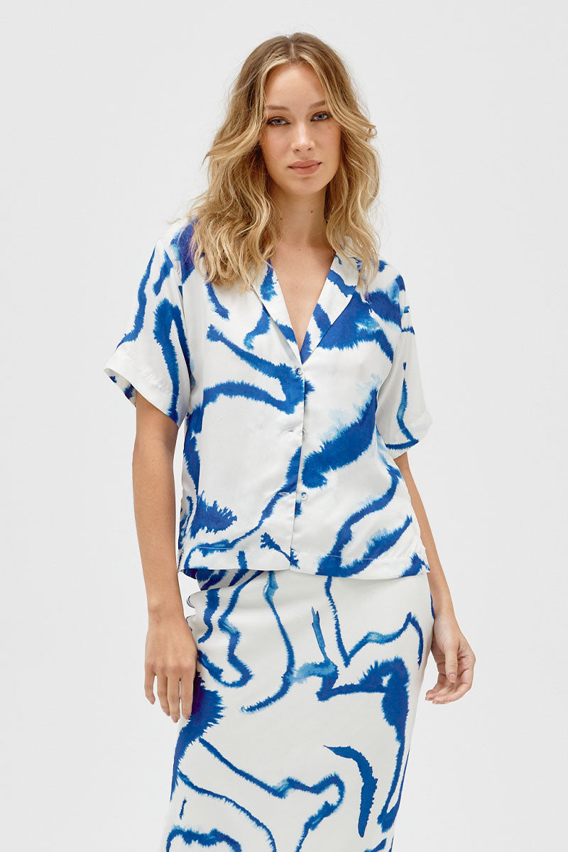 Sovere Studio women's Clothing Sydney Blue Shirt