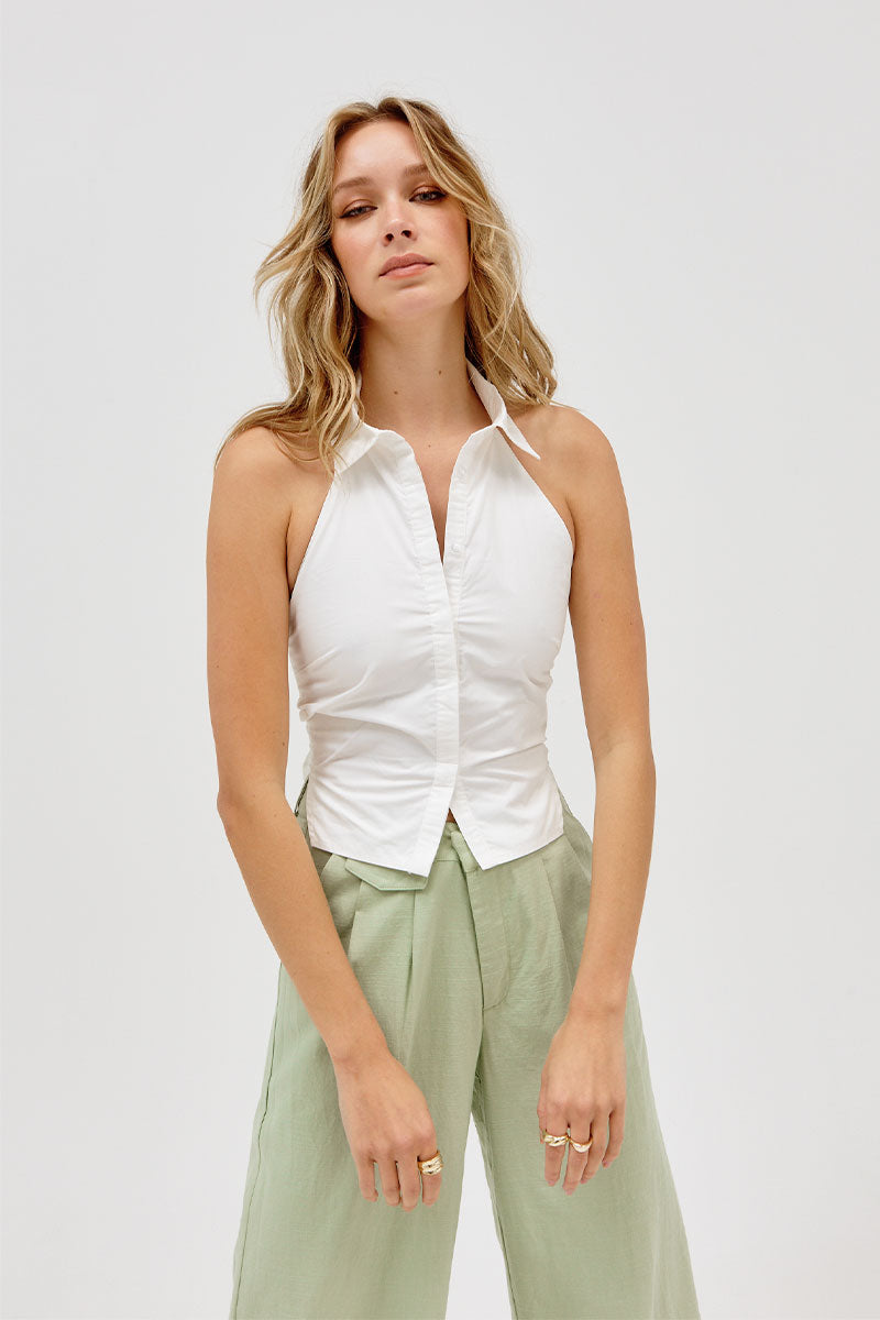 
                  
                    Sovere Studio women's Clothing Sydney white halter top
                  
                